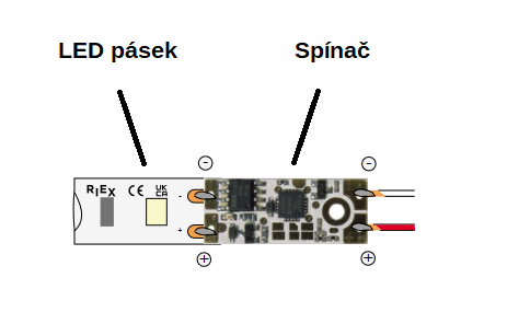 Spínač dotykový do LED profilu, 12V-24V/90W, 7,5A, modrá dioda Spínač dotykový do LED profilu, 12V-24V/90W, 7,5A, modrá dioda