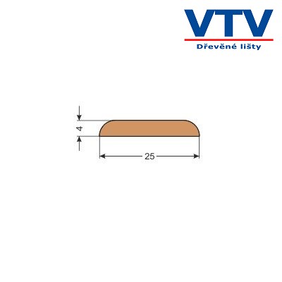 Lišta dřevěná K 2504 2m c.44 Lišta dřevěná K 2504 2m c.44