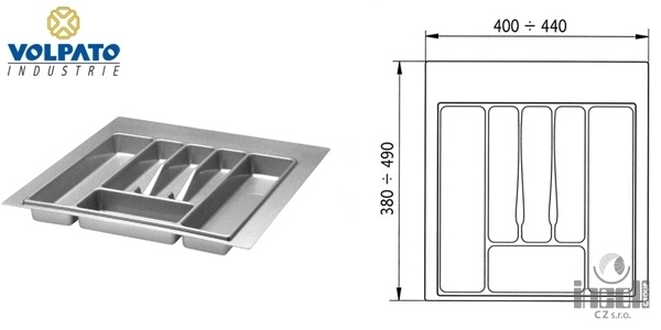 Pribornik Volpato šedý 400-440x391-490mm Pribornik Volpato šedý 400-440×391-490mm