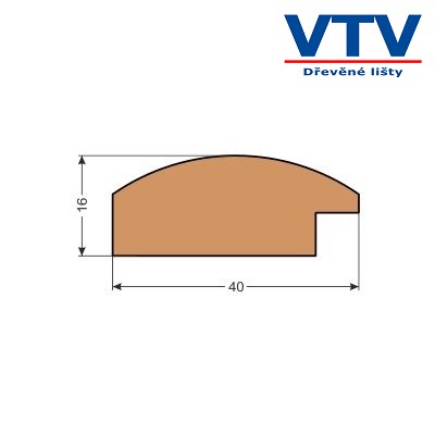 Lišta dřevěná O 4016 2,5m c.66 Lišta dřevěná O 4016 2,5m c.66