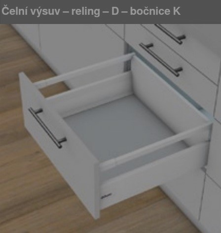 TandemBox Antaro Blum sada 30kg 199/500 šedá, výška D, bočnice K, sada se skládá z: TandemBox Antaro Blum sada 30kg 199/500 šedá, výška D, bočnice K, sada se skládá z: