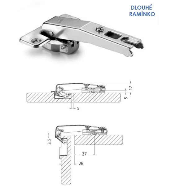 Zav.Dan. 90st. dlouhé ram. rovny 54.1B14.B90.20 Zav.Dan. 90st. dlouhé ram. rovny 54.1B14.B90.20