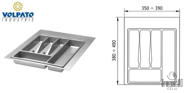 Pribornik Volpato šedý 350-390x391-490mm Pribornik Volpato šedý 350-390x391-490mm