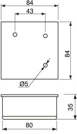 Nozka kov 0706R 80*80*35mm hliník Nozka kov 0706R 80*80*35mm hliník