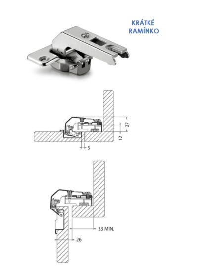 Zav.Dan. 90st. krátké ram. rovny 54.1B14.B90P.20 Zav.Dan. 90st. krátké ram. rovny 54.1B14.B90P.20