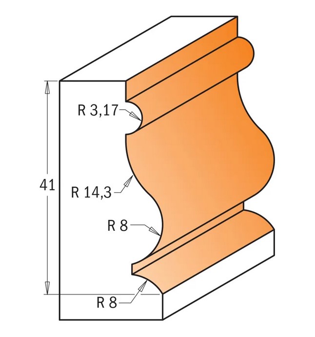 C95590211 C955.902 Multiprofilová fréza s ložiskem - D27x41 S=12 HW C95590211 C955.902 Multiprofilová fréza s ložiskem - D27x41 S=12 HW