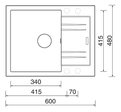 Dřez Sinks granit LINEA 600 N -28 milk