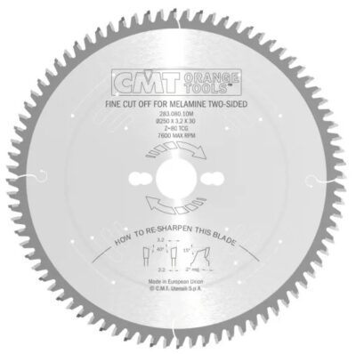 C28308010M Industrial C283 Pilový kotouč na lamino bez předřezu – D250x3,2 d30 Z80 HW