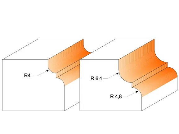 C94435011 C944 Profilová fréza s ložiskem - R6,4-4,8 D35x18,5 S=8 HW C94435011 C944 Profilová fréza s ložiskem - R6,4-4,8 D35x18,5 S=8 HW