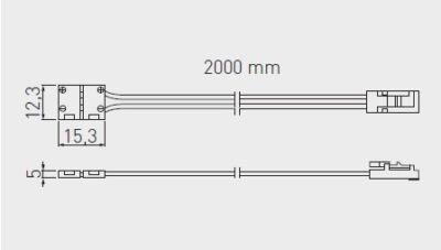 Konektor XC11 pro LED pásek 8mm, LED/miniAMP kabel 2m