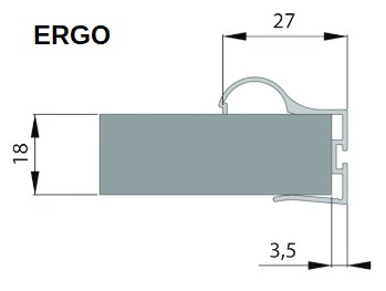 Madlo GTV Focus/ERGO 18mm oliva nasouvací, délka 2,7m Madlo GTV Focus/ERGO 18mm oliva nasouvací, délka 2,7m