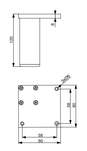 Nozka kov 17.V38E 120*38*38mm AL