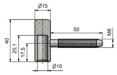 Závěs dver.80/10 VD M8 stříbrný 96180530 Závěs dver.80/10 VD M8 stříbrný 96180530
