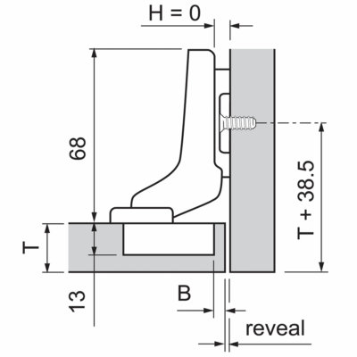 Zav. BLUM CLIP top 110° vložený závěs, na vrut, 71T3750 Zav. BLUM CLIP top 110° vložený závěs, na vrut, 71T3750