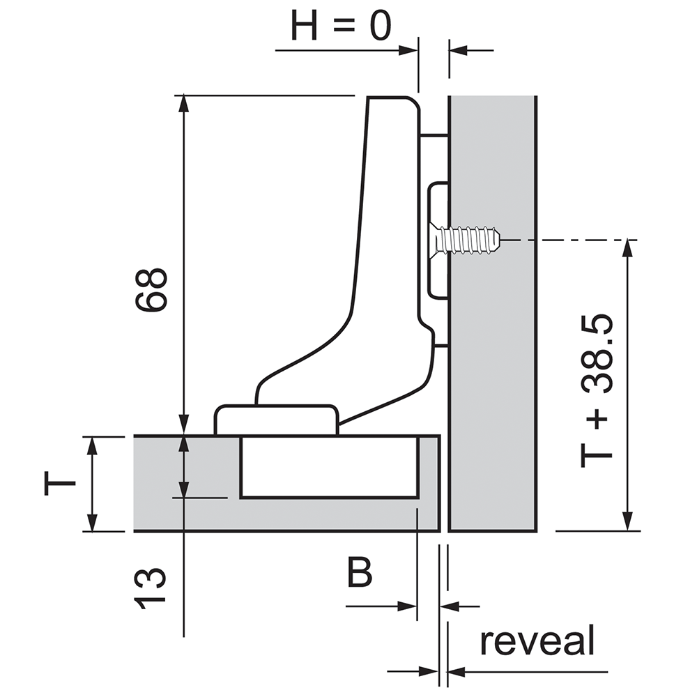 Zav. BLUM CLIP top 110° vložený závěs, na vrut, 71T3750 Zav. BLUM CLIP top 110° vložený závěs, na vrut, 71T3750