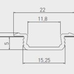 LED profil AL GLAX k zafrézování černý 3,05 m
