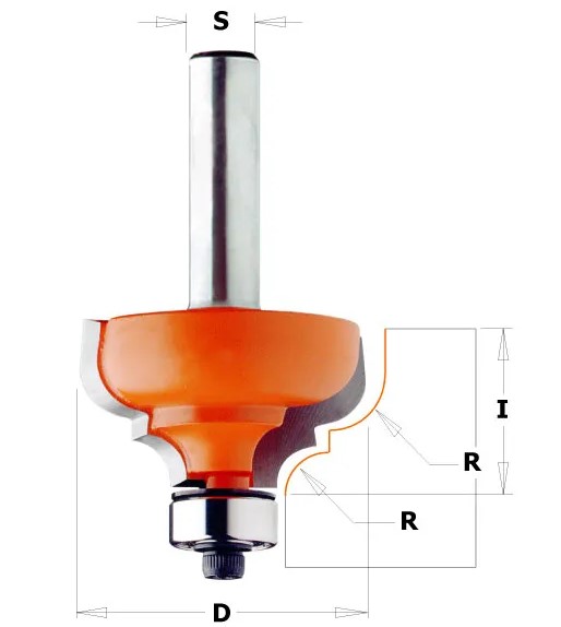 C94435011 C944 Profilová fréza s ložiskem - R6,4-4,8 D35x18,5 S=8 HW C94435011 C944 Profilová fréza s ložiskem - R6,4-4,8 D35x18,5 S=8 HW