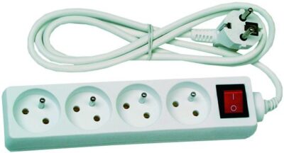 Přívod prodlužovací 3 m 4 zasuvky-vypínač max 10A