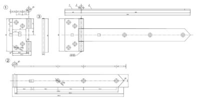 ZB 300c Závěs brankový 300x45x90x35x3,0 mm černý Doprodej ZB 300c Závěs brankový 300x45x90x35x3,0 mm černý Doprodej