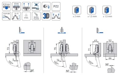 Zav. GTV bez pružiny, polonaložený, vč. 3D podložky