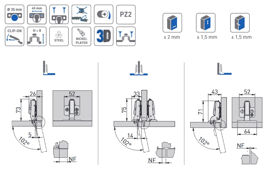 Zav. GTV bez pružiny, polonaložený, vč. 3D podložky Zav. GTV bez pružiny, polonaložený, vč. 3D podložky