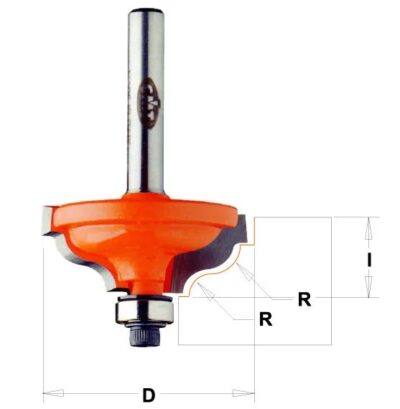 C94732511 C947 Profilová fréza s ložiskem – R4,8-3,6 D34,2×13 S=8 HW