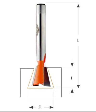 C91809511 C918 Fréza pro rybinový spoj – D9,5×9,5 L52,5 9° S=8 HW