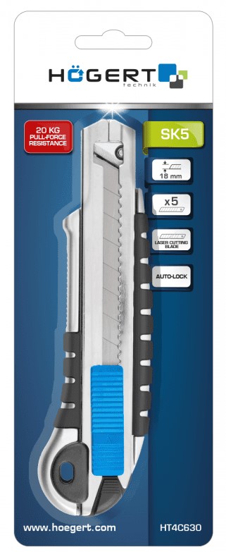 Nůž odlamovací s čepelí 18 mm 1+4 čepele se stabilizací Nůž odlamovací s čepelí 18 mm 1+4 čepele se stabilizací