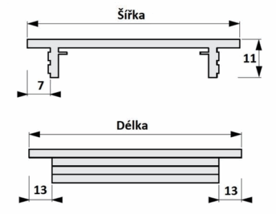 Vetrací mřížka 80*600 AL Černá mat.