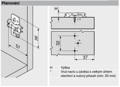 Podložka BLUM CLIP křížová s excentrem , ocel, na vrut, zvýšení 3mm 173H7130 Podložka BLUM CLIP křížová s excentrem , ocel, na vrut, zvýšení 3mm 173H7130