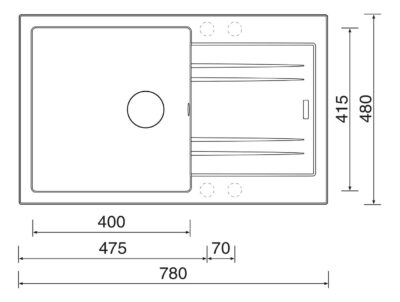 Dřez Sinks granit LINEA 780 N -50 sahara