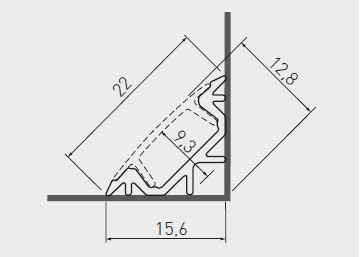 LED profil AL GLAX rohový 45st. stříbrný 2 m