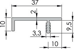 Uchytkový profil UKS11 délka 3,1m, hliník stř. elox