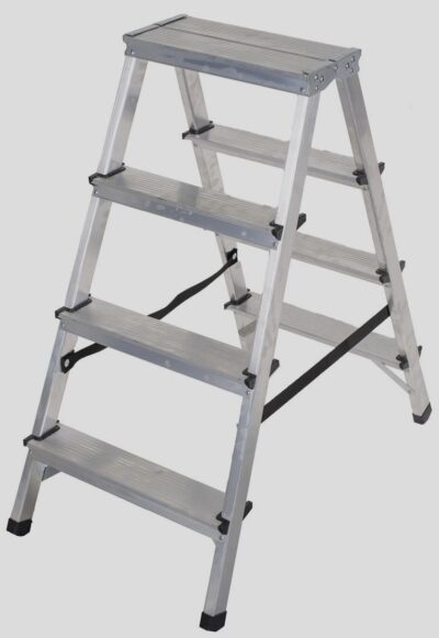 Schůdky žebřík dvojitý Al x4 příčky-nosnost 125kg Schůdky žebřík dvojitý Al x4 příčky-nosnost 125kg