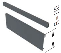 Zásuvkový Box Slim vnitř. zásuvka C+D čelní panel+reling 110/1200mm Antracit vysoká + extra vysoká z