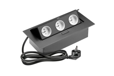 Zásuvkový el. box vyklopný 3x zasuvka černý AE-PBC3GU-20