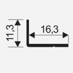 Uhelnik Mini 11*17mm Bílá mat. 3.0m Uhelnik Mini 11*17mm Bílá mat. 3.0m