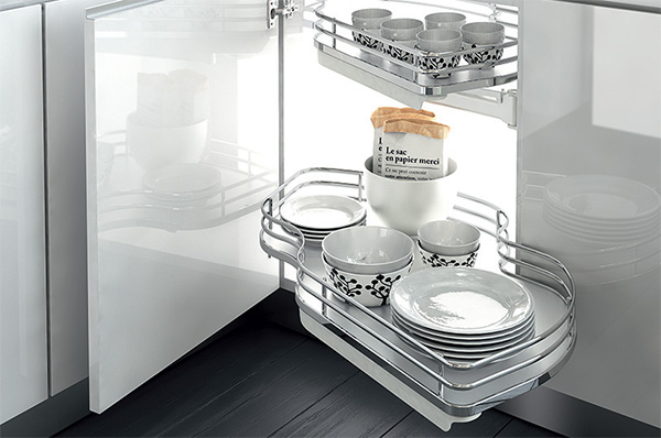 Karusel vysuvny pravý, Bílý/chrom COMBIS pro dvířka 600mm Karusel vysuvny pravý, Bílý/chrom COMBIS pro dvířka 600mm