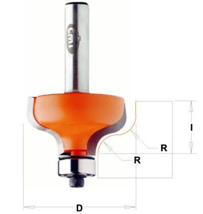 C95906411 C959 Profilová fréza s ložiskem – R6,4 D38,1×18 S=8 HW