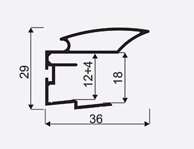 Madlo S ALFA II 16/18mm Černá mat. nasouvací, délka 2,7m