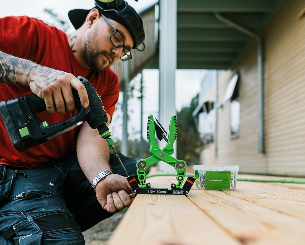 Montážní kleště pro skrytou montáž terasových vrutů (HDS) včetně TORX nástavců Montážní kleště pro skrytou montáž terasových vrutů (HDS) včetně TORX nástavců