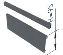 Zásuvkový Box Slim vnitř. zásuvka B čelní panel+reling 95/1200mm Antracit střední zásuvka Zásuvkový Box Slim vnitř. zásuvka B čelní panel+reling 95/1200mm Antracit střední zásuvka
