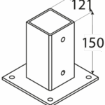 PSP 120 (121*121*200*2) Patka sloupku 120 se čtvercovou základnou PSP 120 (121*121*200*2) Patka sloupku 120 se čtvercovou základnou
