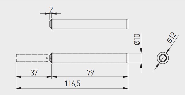 System otevírání Push to open dlouhý k zavrtání s magnetem Šedá (tip-on) DOPRODEJ System otevírání Push to open dlouhý k zavrtání s magnetem Šedá (tip-on) DOPRODEJ