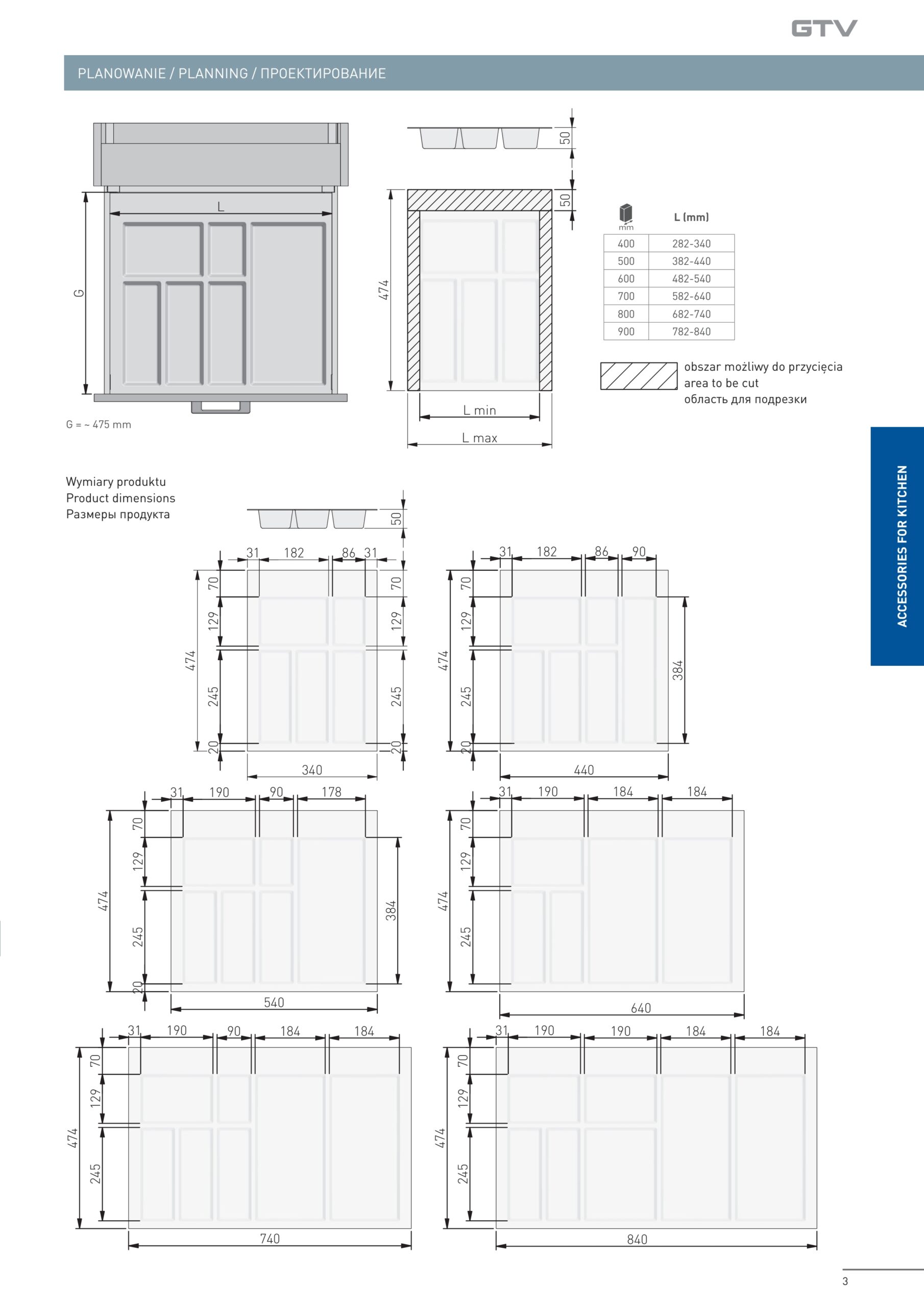 Pribornik Axispace 900 Černá 782-840x424-474mm Pribornik Axispace 900 Černá 782-840x424-474mm
