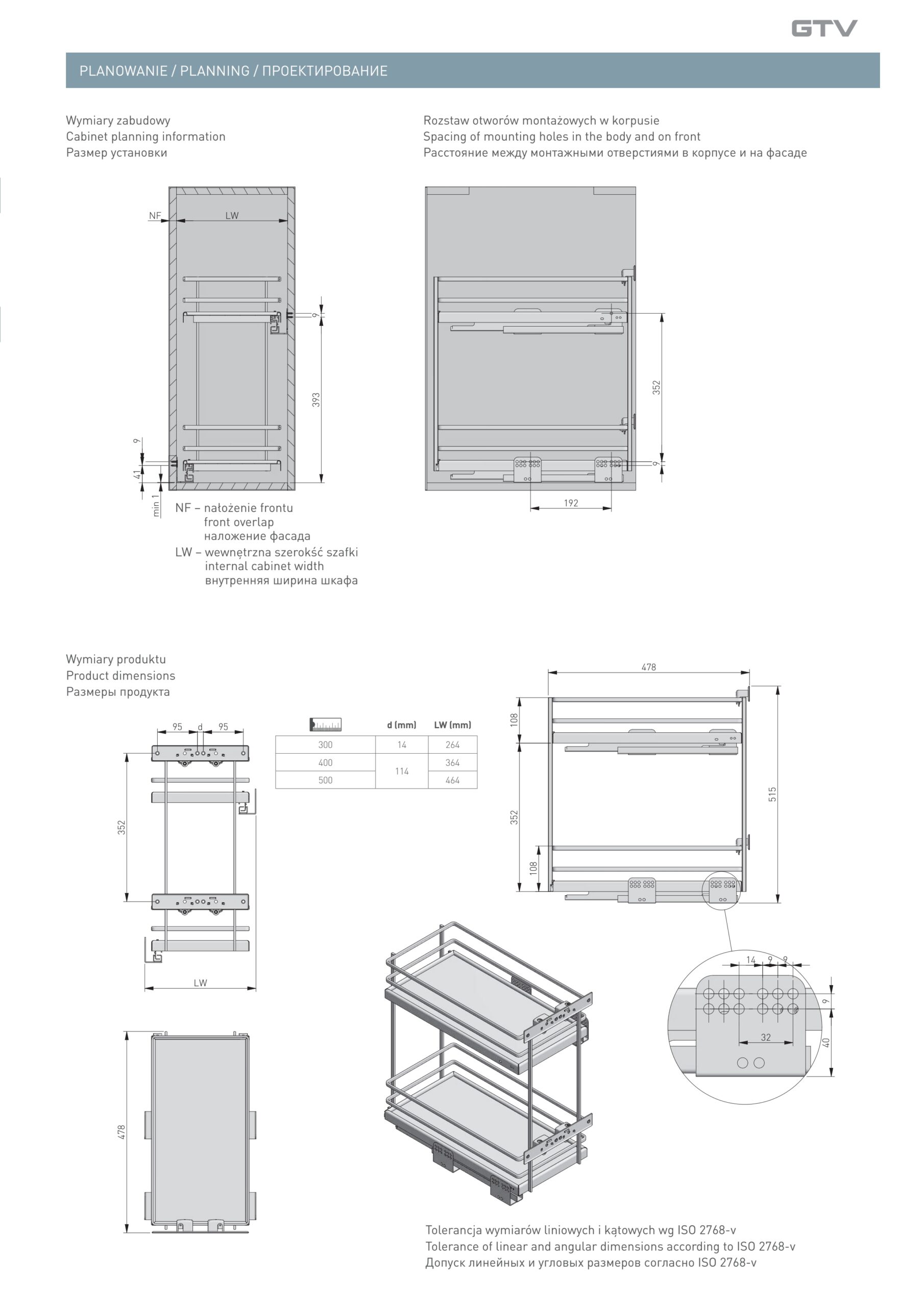 Drzak lahví MovixPro šíře 300mm, d.475mm, Antracit, bez výsuvu Drzak lahví MovixPro šíře 300mm, d.475mm, Antracit, bez výsuvu