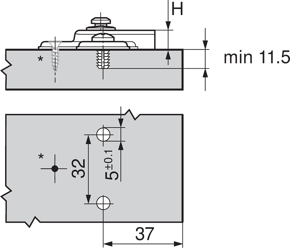Podložka BLUM MODUL křížová, ocel, s hmoždinkou expando, zvýšení 0mm 194K6100E Podložka BLUM MODUL křížová, ocel, s hmoždinkou expando, zvýšení 0mm 194K6100E