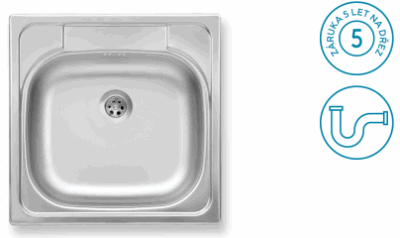 Dřez NS nerez 480×480