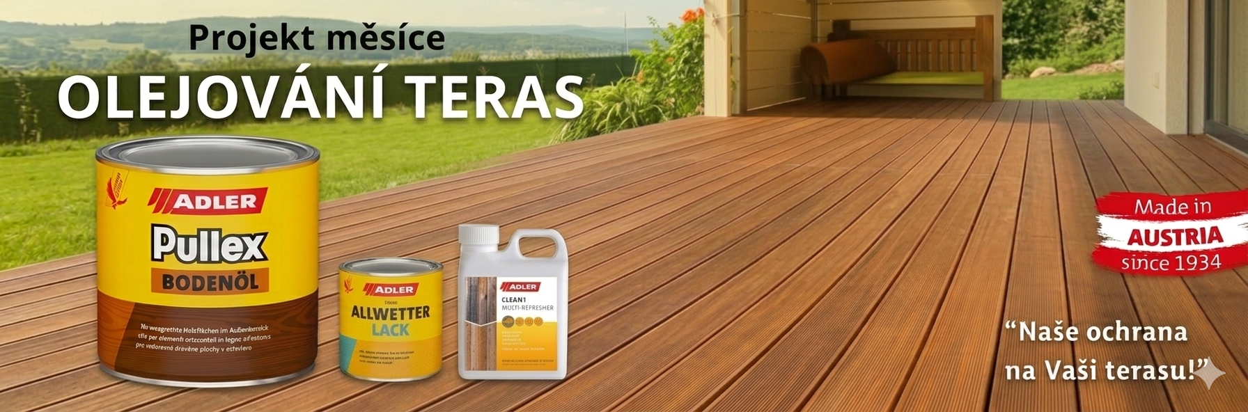 ADLER jarní akce 2026 - Naše ochrana na Vaší terasu