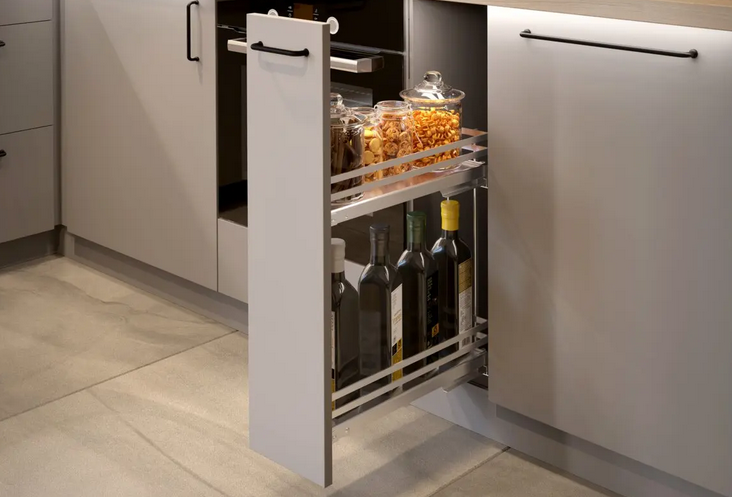 Drzak lahví MovixPro šíře 150mm, d.475mm, Chrom, dno Antracit, bez výsuvu Drzak lahví MovixPro šíře 150mm, d.475mm, Chrom, dno Antracit, bez výsuvu